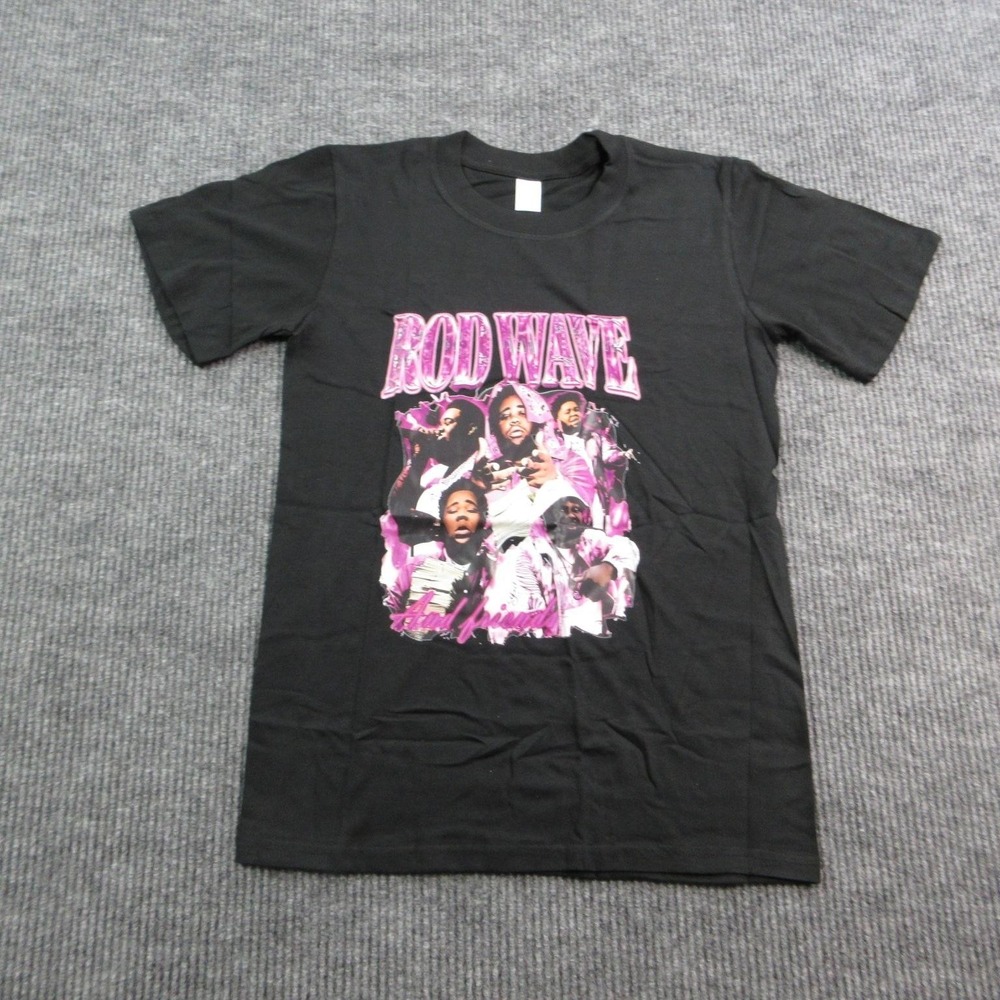Rod Wave Shirt Mens Small Black Short Sleeve Crew Neck Cotton Graphic Tee NWOT